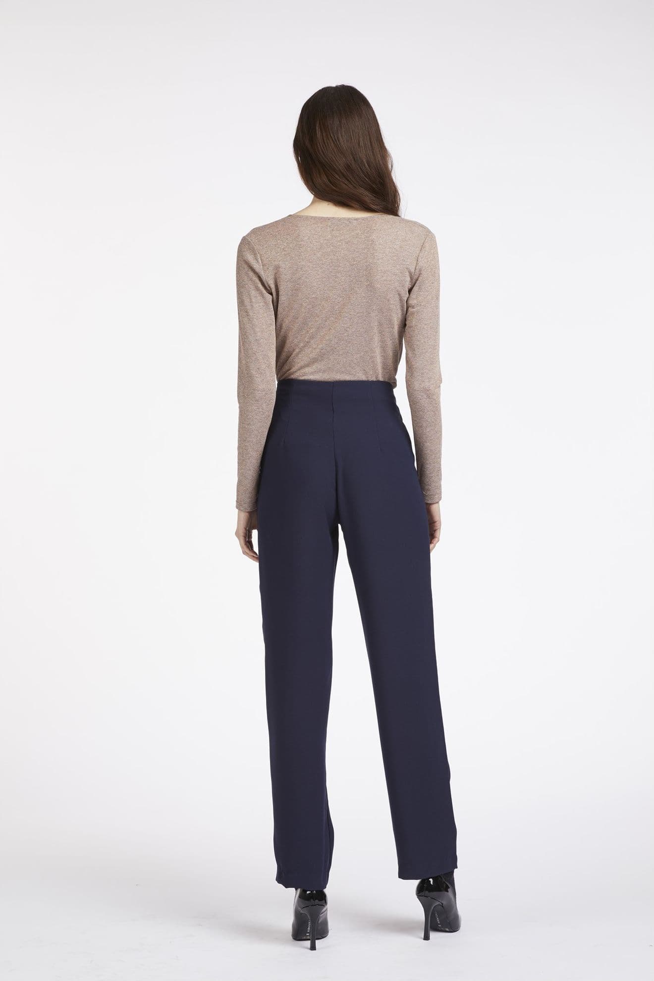 PANTALONE PALAZZO CON PIEGHE - 2