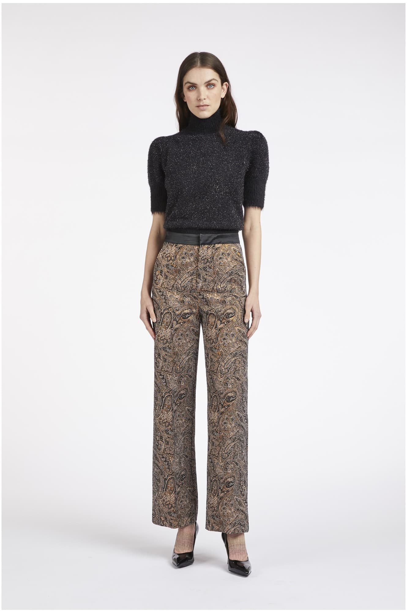 ELEGANTE PANTALONE PALAZZO JACQUARD - 4
