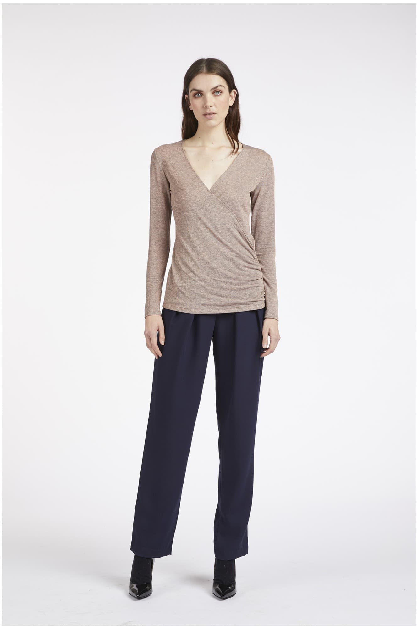 T SHIRT LUREX SCOLLO INCROCIATO - 4