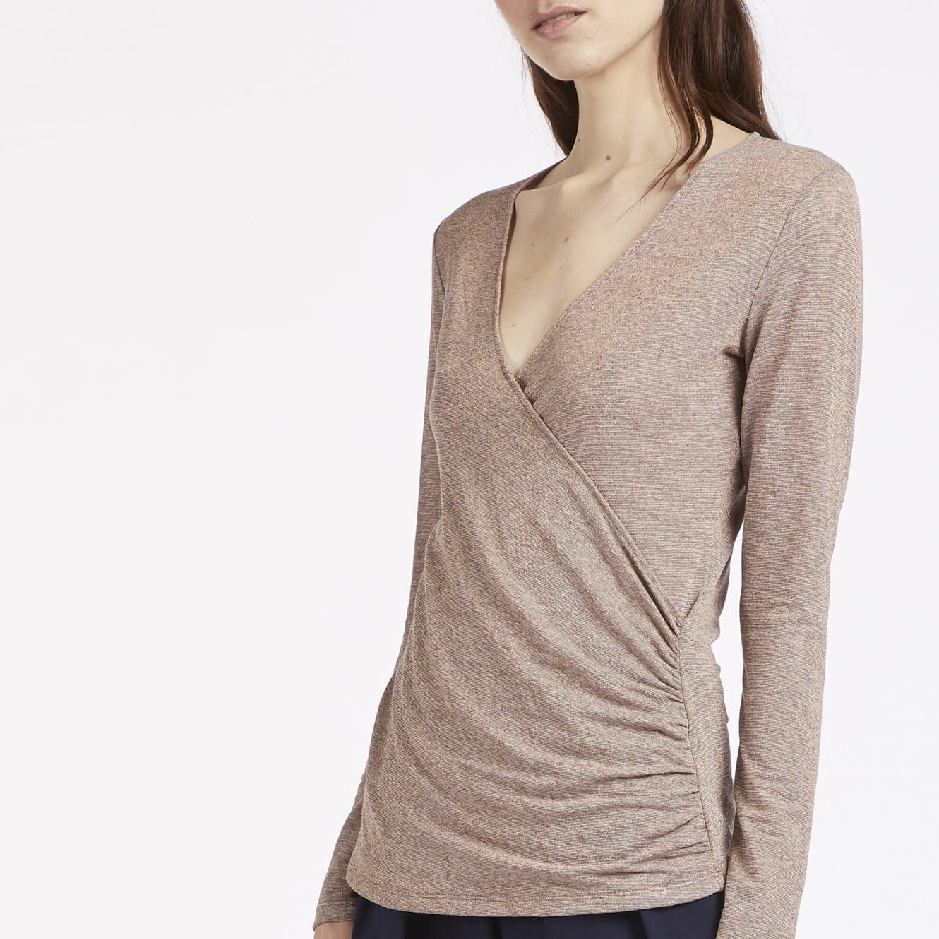 T SHIRT LUREX SCOLLO INCROCIATO - 3