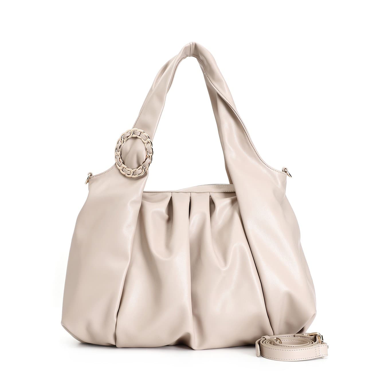 TOTE CON PIEGHE MORBIDE E ACCESSORIO FIBBIA - 3