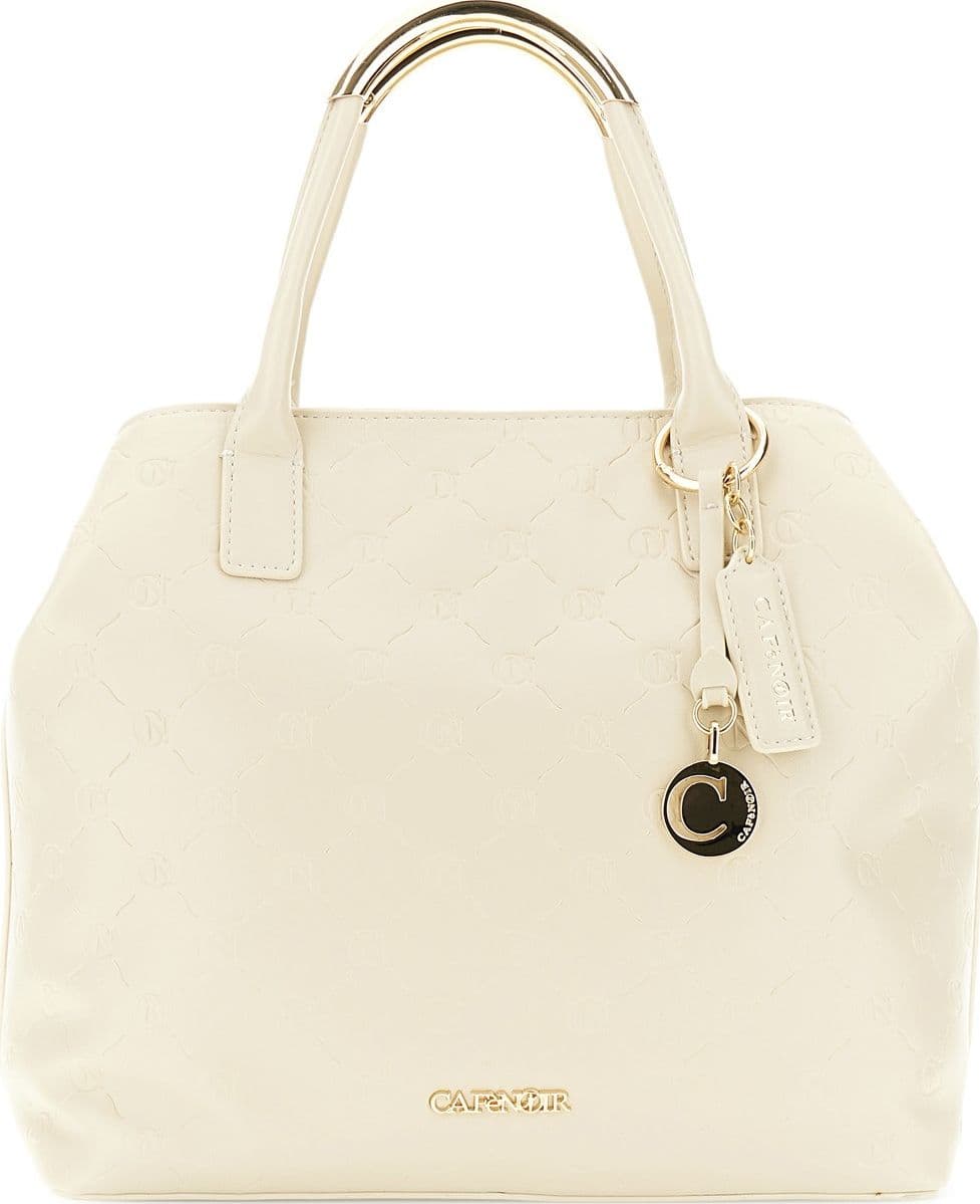 TOTE IN SINTETICO EFFETTO PELLE CON MANICI TUBOLARI E ACCESSORIO IN METALLO - 3