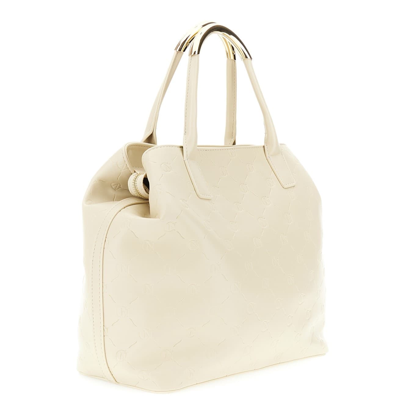 TOTE IN SINTETICO EFFETTO PELLE CON MANICI TUBOLARI E ACCESSORIO IN METALLO - 2