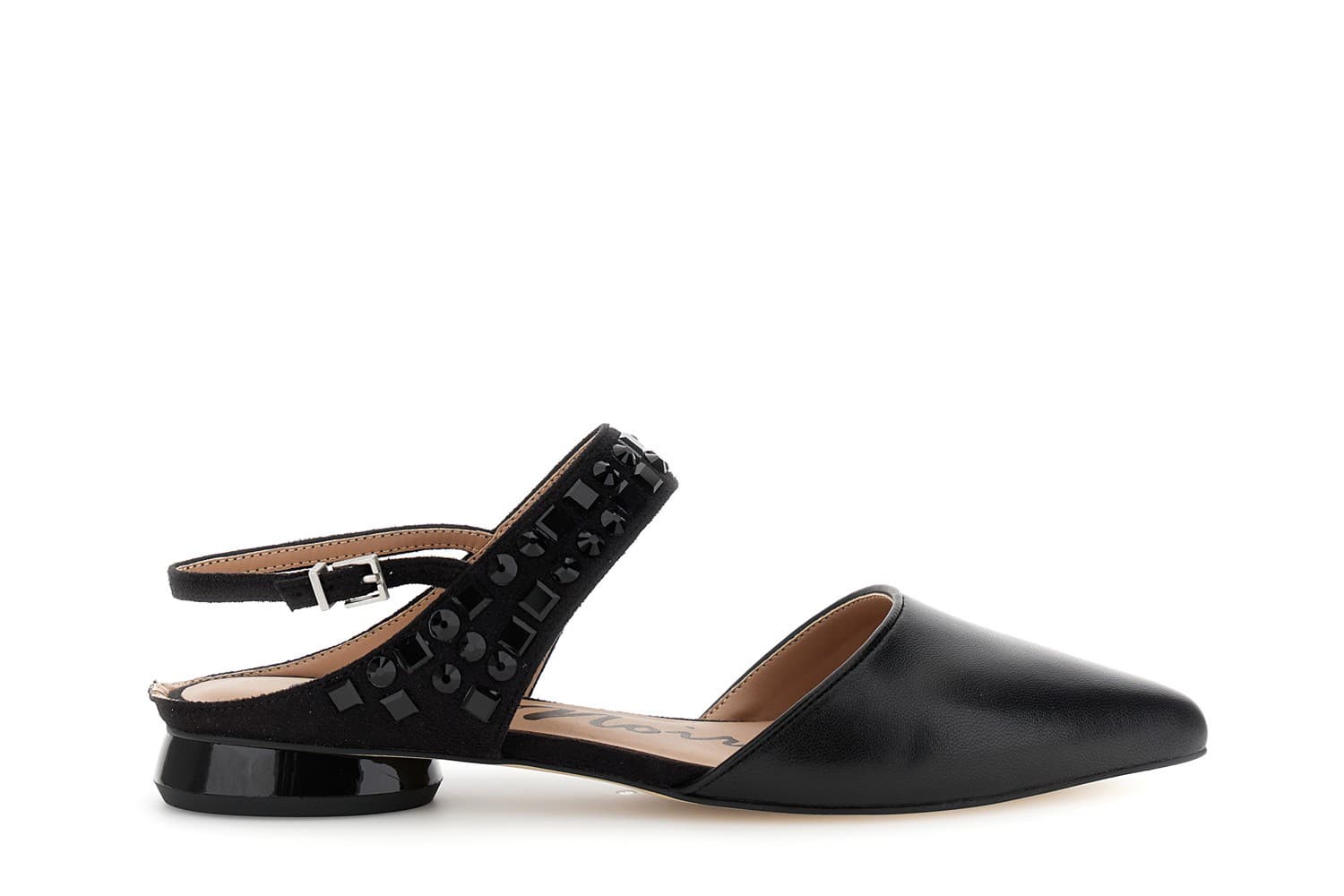 BALLERINA IN NAPPA E MICROFIBRA CON MULTISTRASS - 3