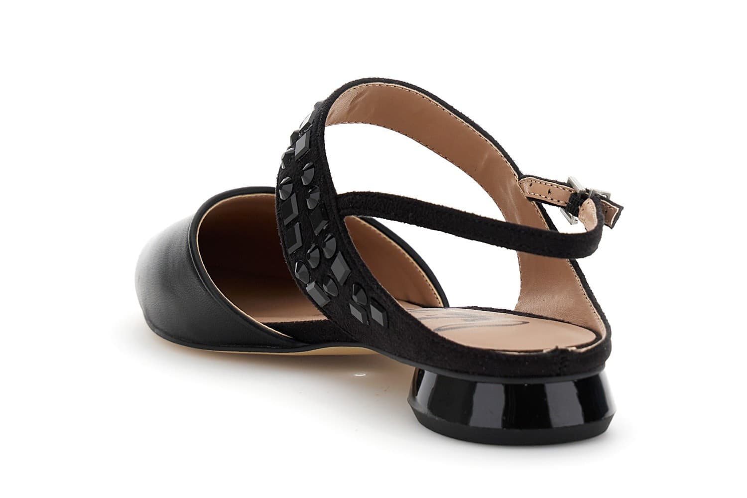 BALLERINA IN NAPPA E MICROFIBRA CON MULTISTRASS - 2