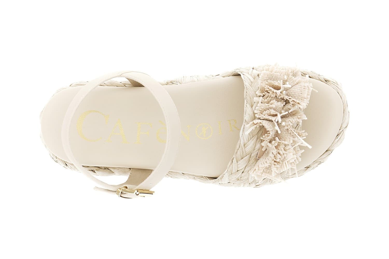SANDALO GILDA SU ZEPPA FASCIA RAFFIA CON FIORI - 3