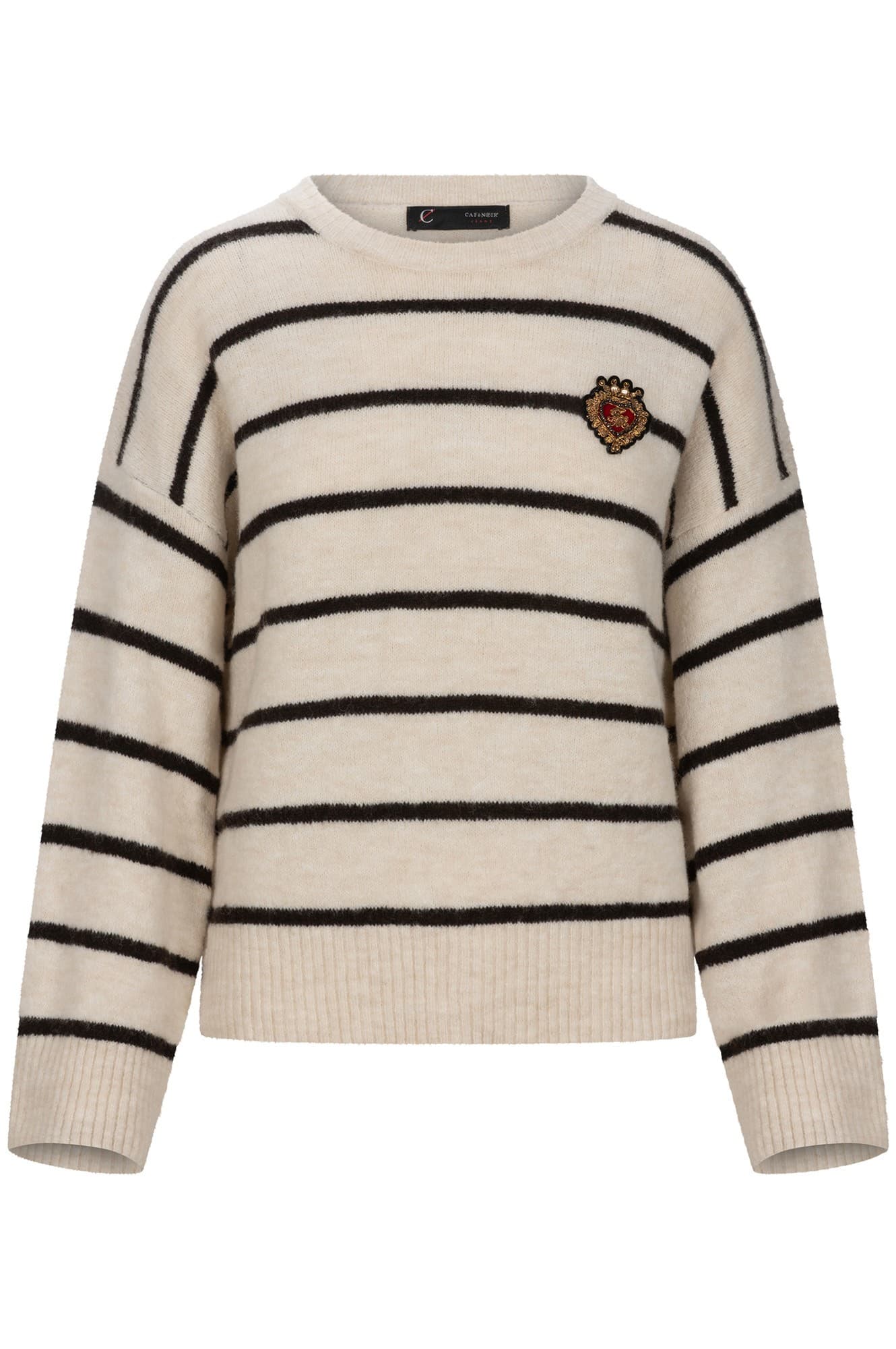 MAGLIA GIROCOLLO RIGATA  CON STEMMA - 3