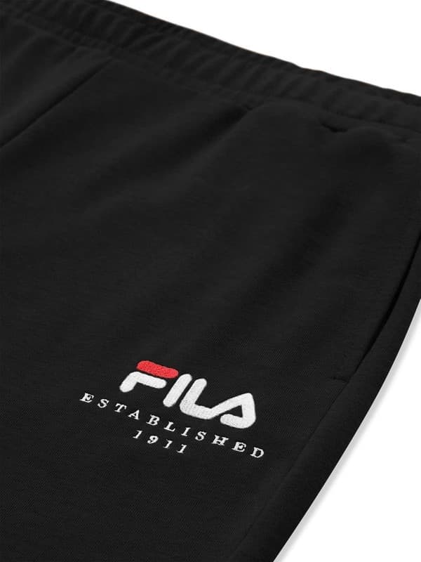 Pantaloni Tuta Uomo Fila Valsera, Joggers Sportivi Casual con Polsini Elasticizzati, Cotone e Poliestere Nero - 3