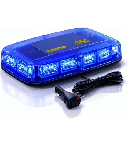 Barra Lampeggiante LED Blu 48 LED Magnetica per Auto Ambulanza Vigilanza e Mezzi di Soccorso 12- 24V Emergency Light - 7