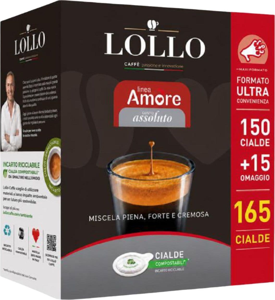 Lollo Caffe Cialde 44mm Amore Assoluto 165pz (150+15) PRO - 1