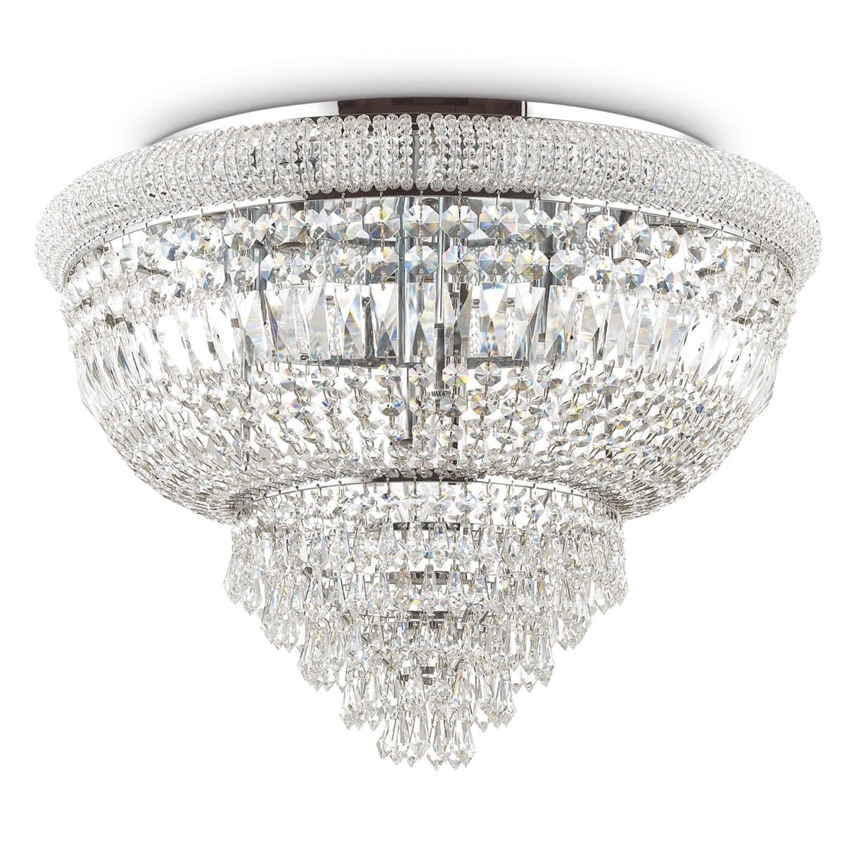 Plafoniera cristallo Ideal Lux DUBAI 243566 E14 LED metallo cromo