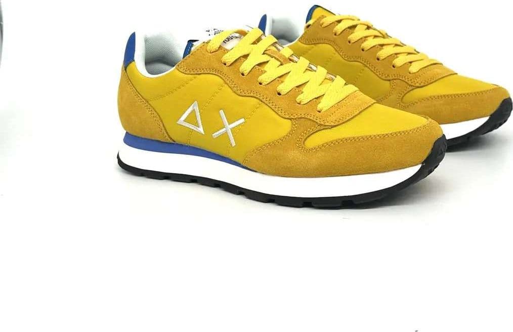 Sun68 sneakers uomo gialle nylon suede logo laterale comfort - 4