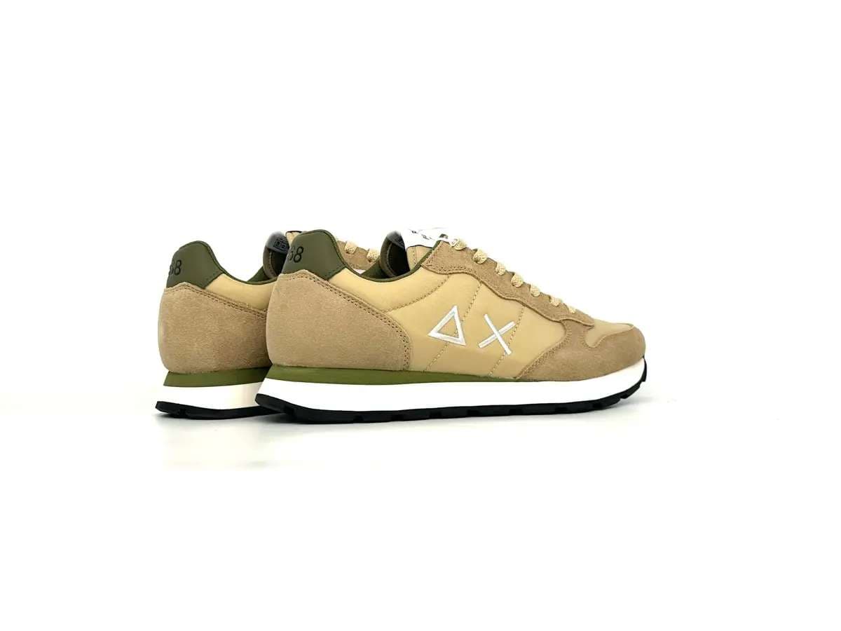 Sun68 sneakers uomo beige nylon suede logo laterale comfort - 2