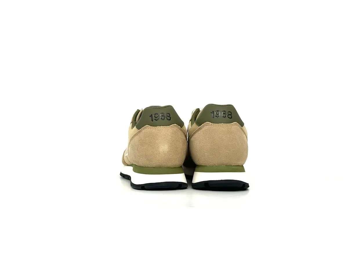 Sun68 sneakers uomo beige nylon suede logo laterale comfort - 3