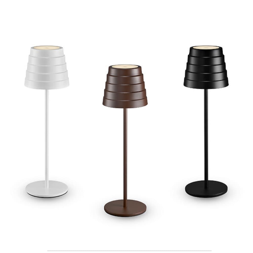 Lampada da tavolo 3W a batteria ricaricabile IP54, accensione touch, Luce Calda 3000K, corpo in alluminio Nero