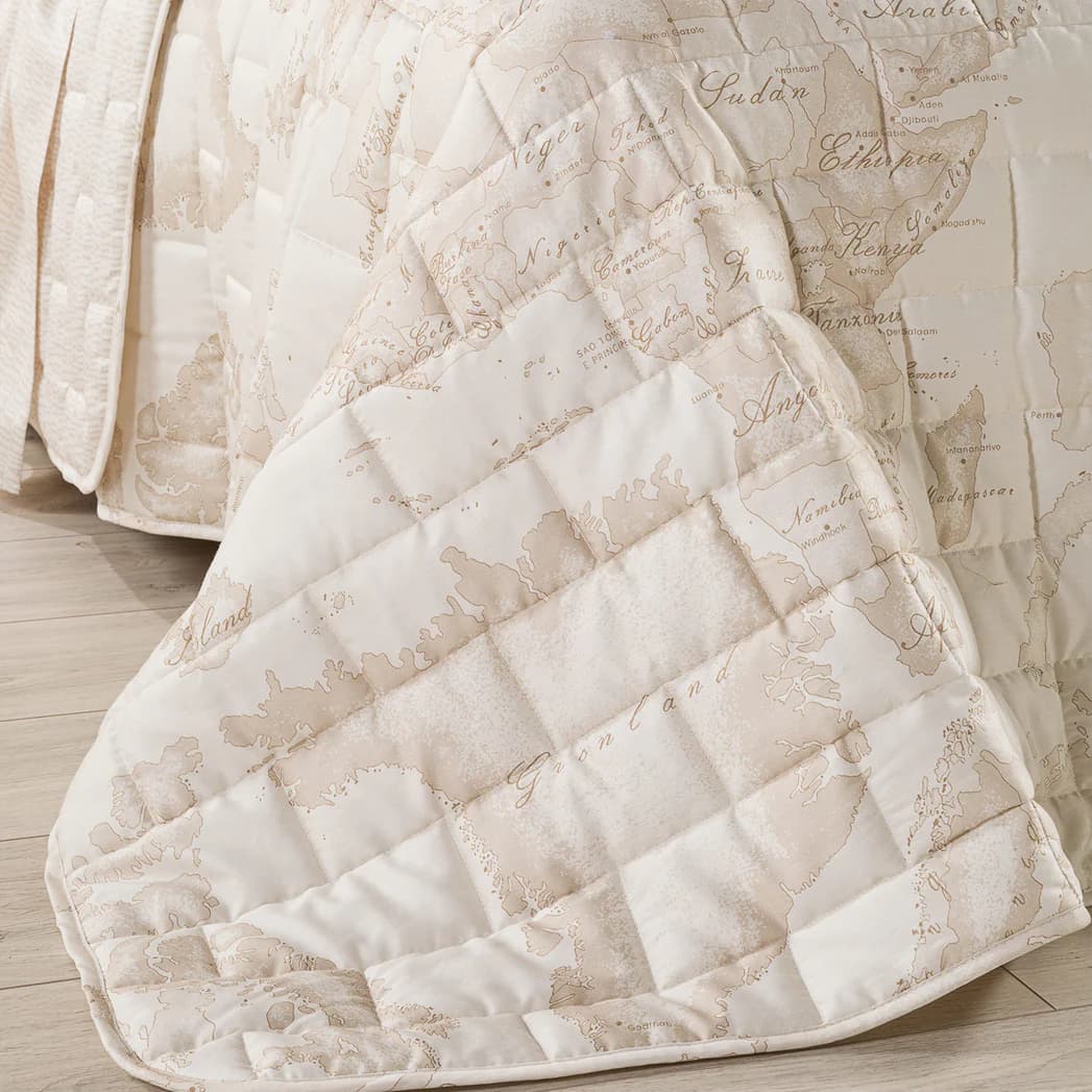 Copriletto Trapuntato In Raso Di Cotone Geowhite Matrimoniale Unica Alviero Martini 1A Classe - 3