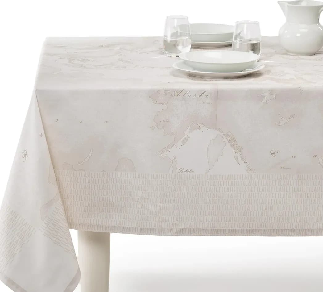Tovaglia In Cotone Geo White Cm 150X240 Alviero Martini 1A Classe