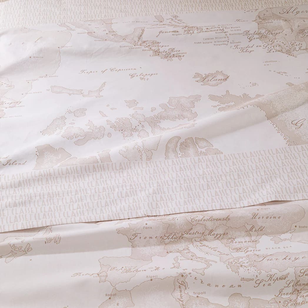 Lenzuola Copriletto In Percalle Geo White Matrimoniale Alviero Martini 1A Classe - 3