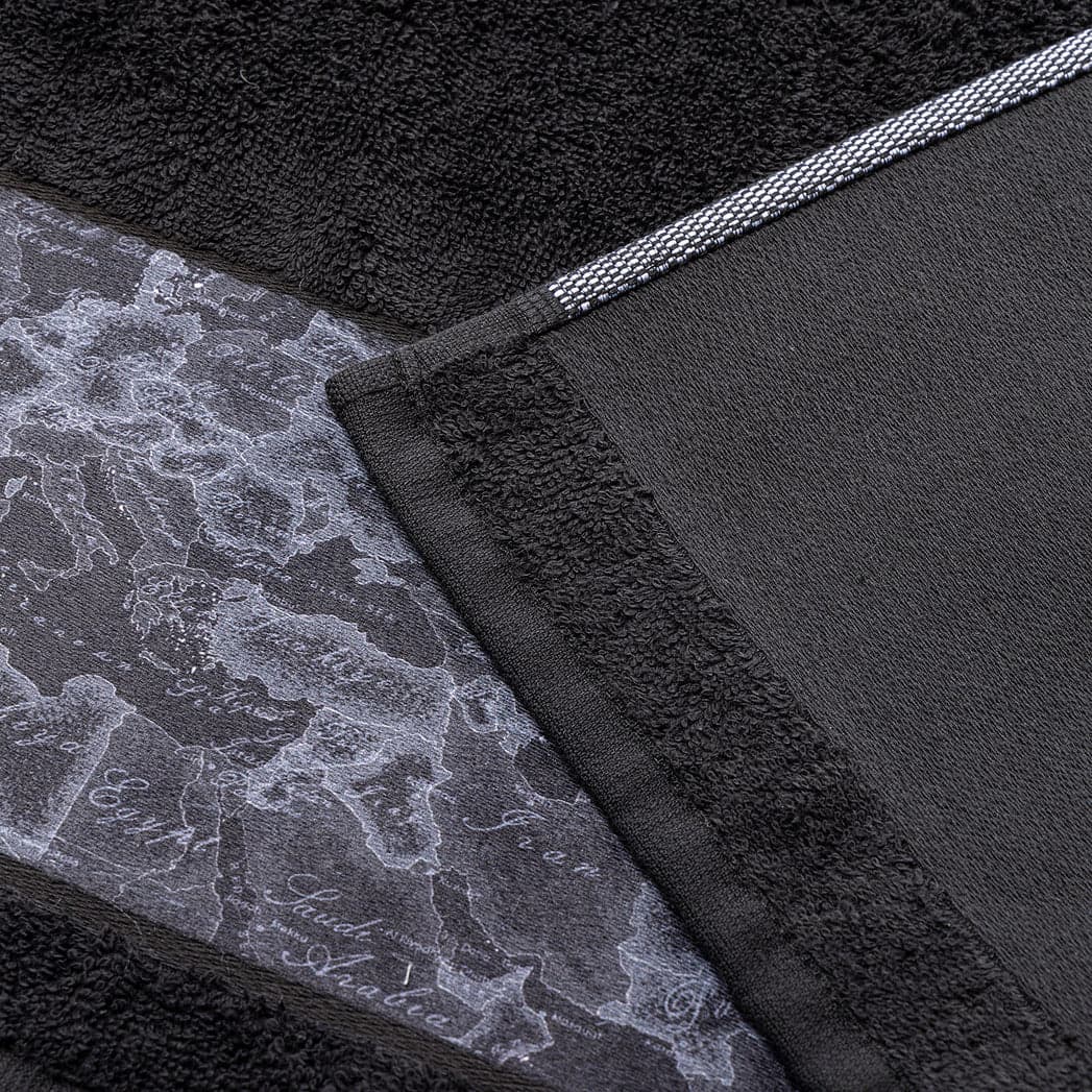 Asciugamano Con Ospite In Cotone Geo Night Standard Nero Alviero Martini 1A Classe - 3