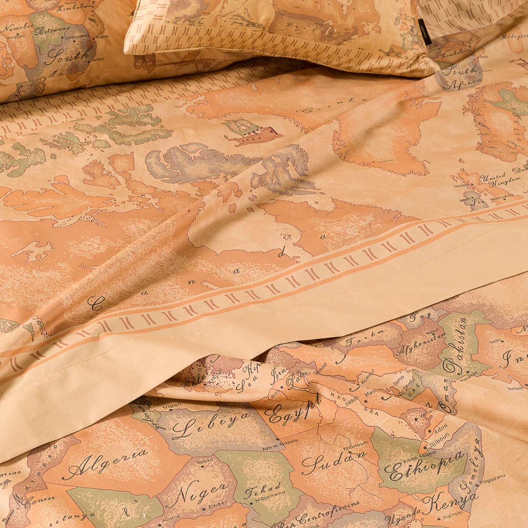 Lenzuola Copriletto In Percalle Geo Classic Matrimoniale Unica Alviero Martini 1A Classe - 2