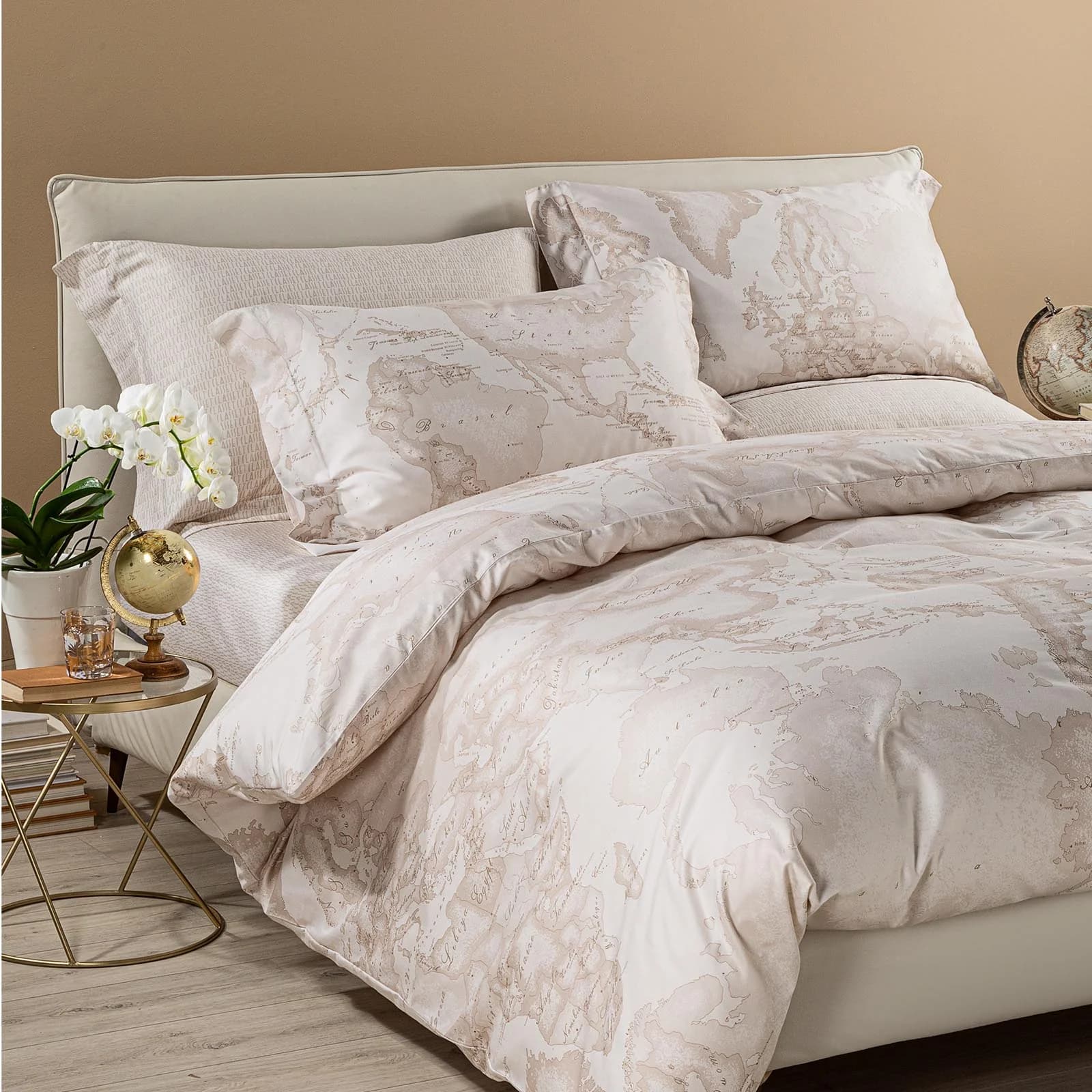 Completo Copripiumino In Raso Di Cotone Geo White Matrimoniale Unica Alviero Martini 1A Classe - 2