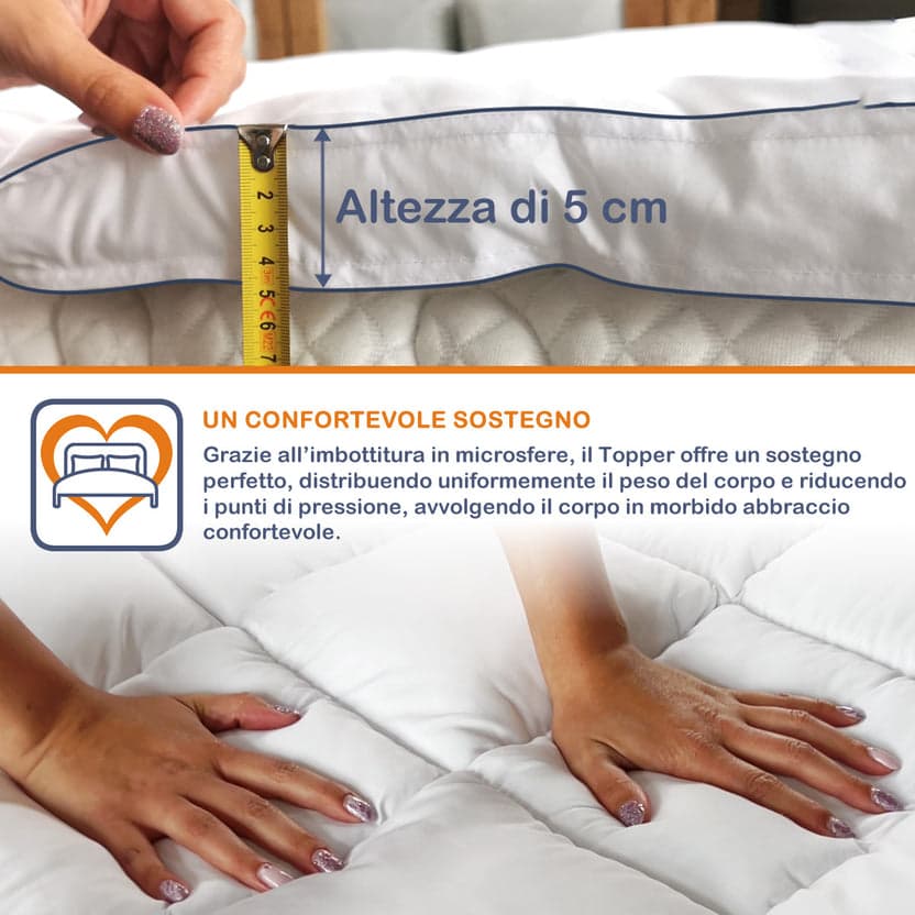 Topper bed Laura in microsfere - 2