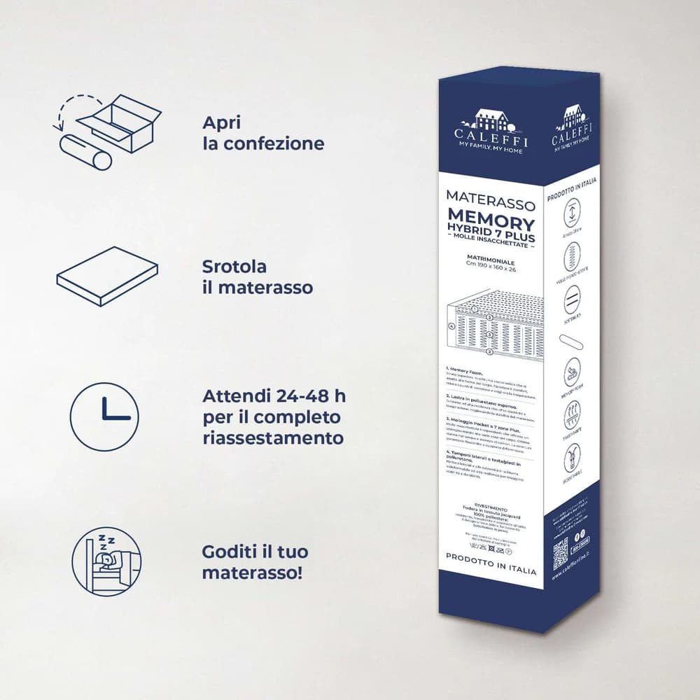 Materasso In Poliestere Memory Hybrid 7 Plus Unica I Dormissimi - 7