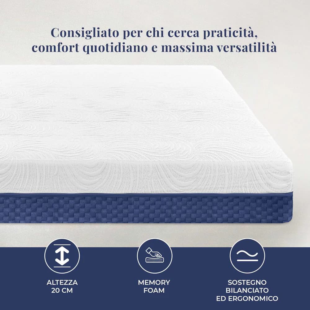 Materasso In Poliestere Memory Comfort Duo  Unica I Dormissimi - 2