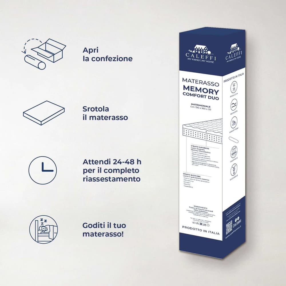 Materasso In Poliestere Memory Comfort Duo  Unica I Dormissimi - 5