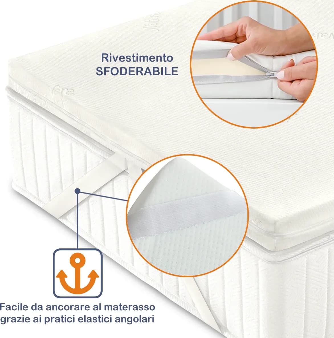 Topper Bed Giulia in Memory Foam e Aloe Vera - 7