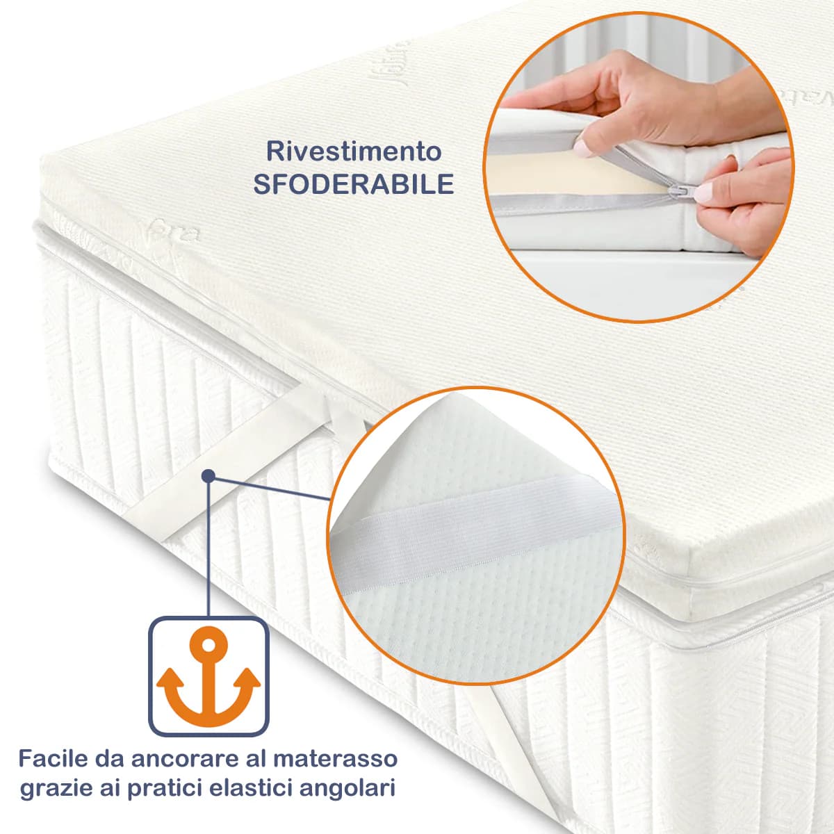 Topper Bed Giulia in Memory Foam e Aloe Vera - 7