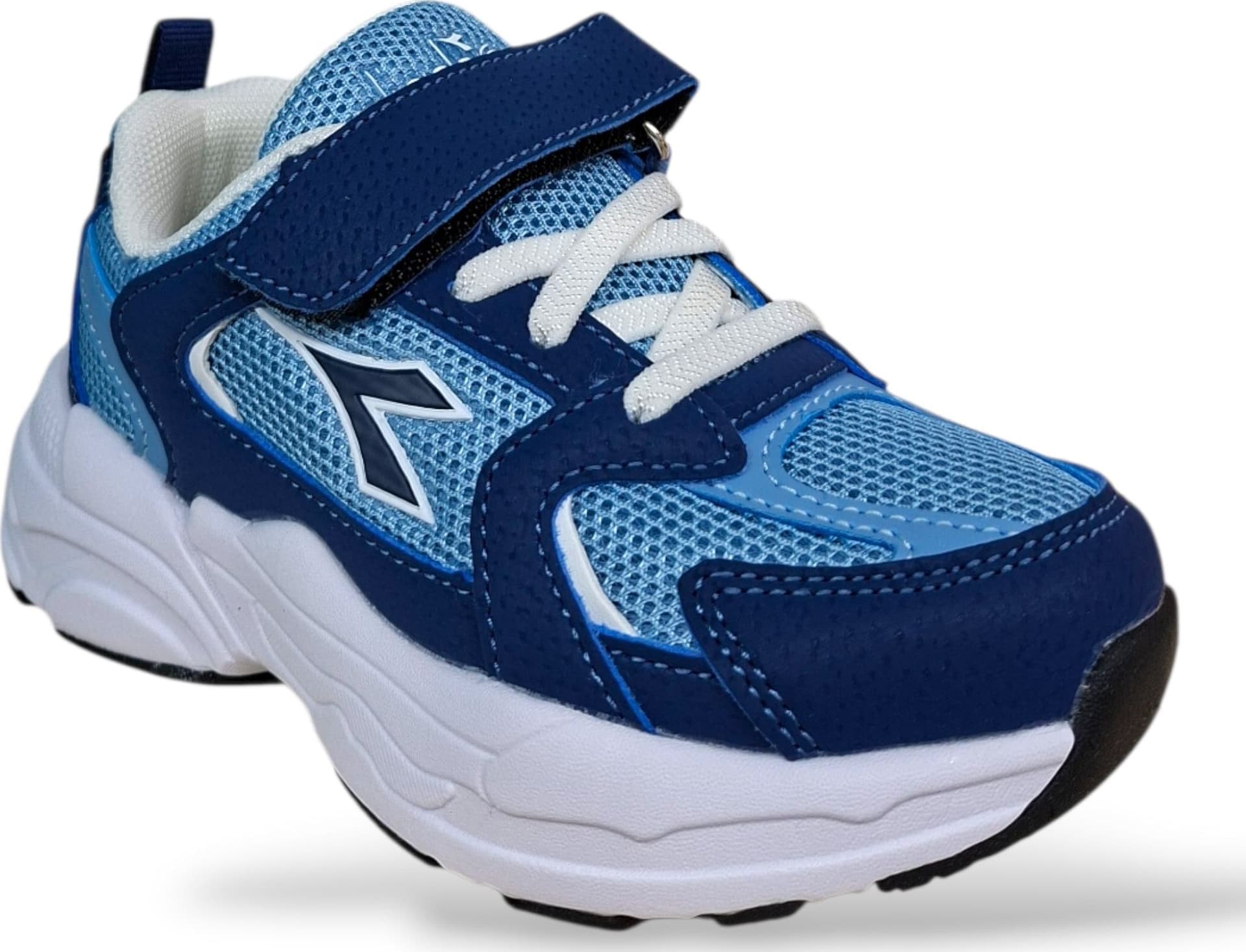 Diadora Alley Sneakers Bambini e Ragazzi Blue Celeste – Lacci Elastici e Velcro | Scarpe Sportive Unisex 28-35 - 2