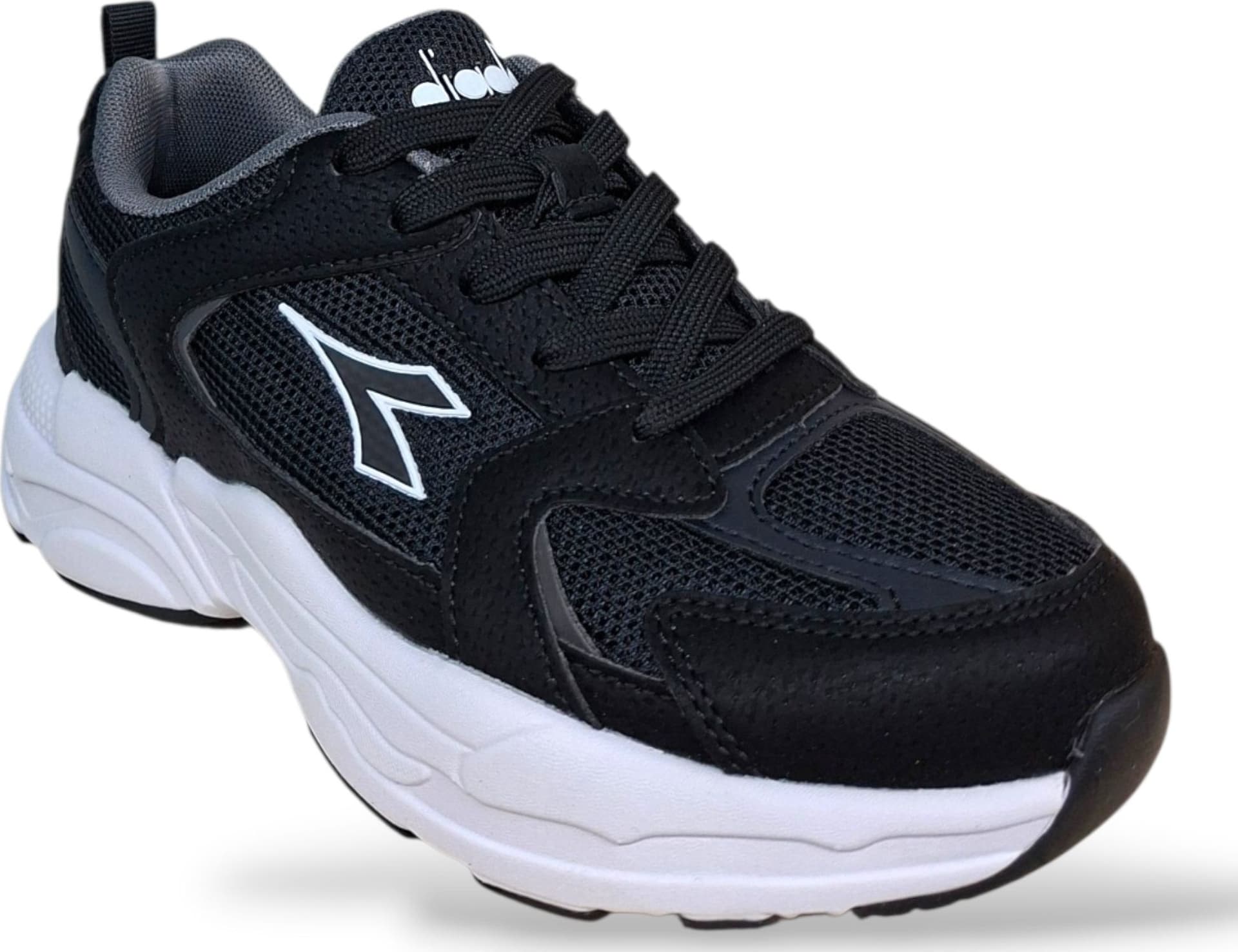Diadora Alley Sneakers Bambini e Ragazzi Nero Bianco – Lacci | Scarpe Sportive Unisex Taglie Grandi 36-39 - 2