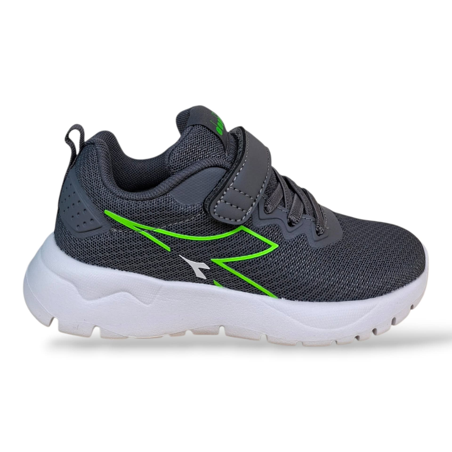 Diadora Evo Run Sneakers Bambini e Ragazzi Grigio Verde – Lacci Elastici e Velcro | Scarpe Sportive Unisex 28-35 - 6