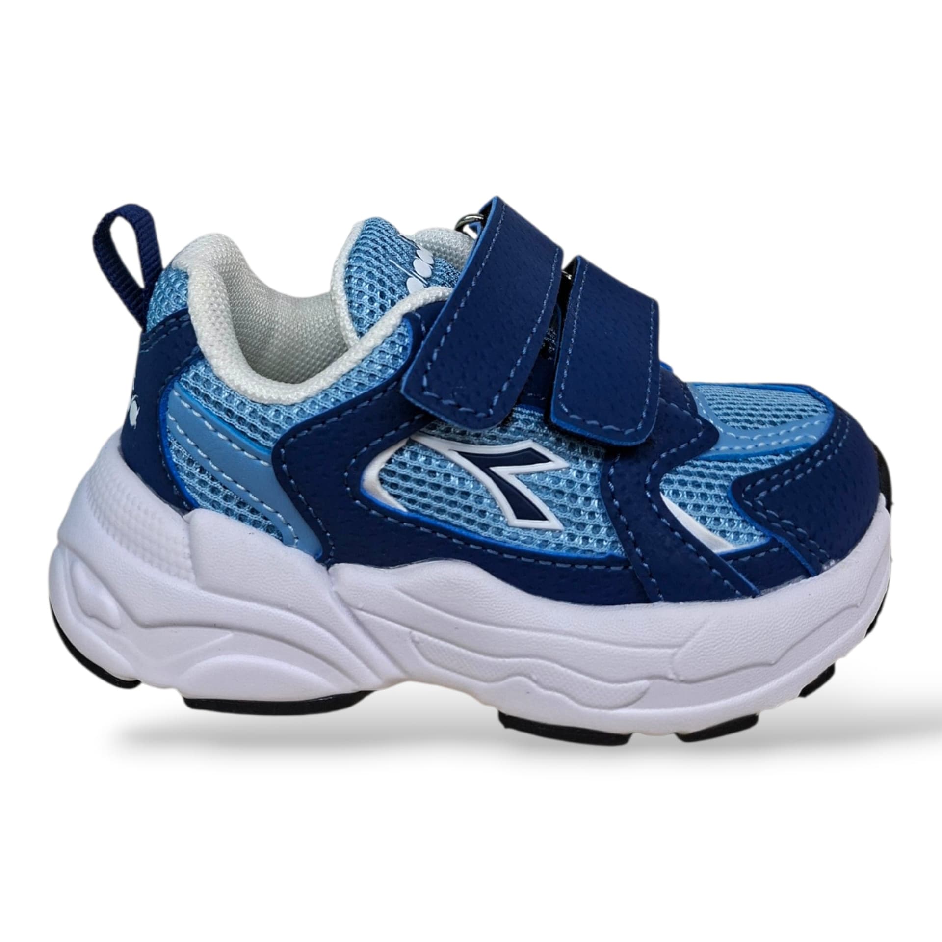 Diadora Alley Sneakers Bambine Blue Celeste Bianco – Lacci Elastici e Velcro | Scarpe Sportive Bambina Piccola 22-27 - 6
