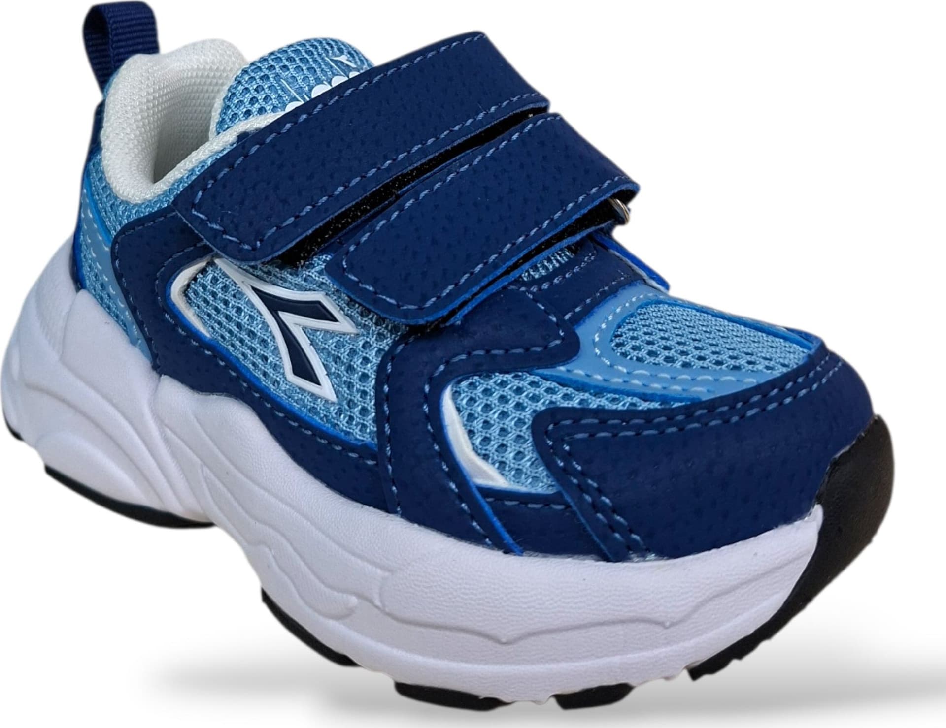 Diadora Alley Sneakers Bambine Blue Celeste Bianco – Lacci Elastici e Velcro | Scarpe Sportive Bambina Piccola 22-27 - 2