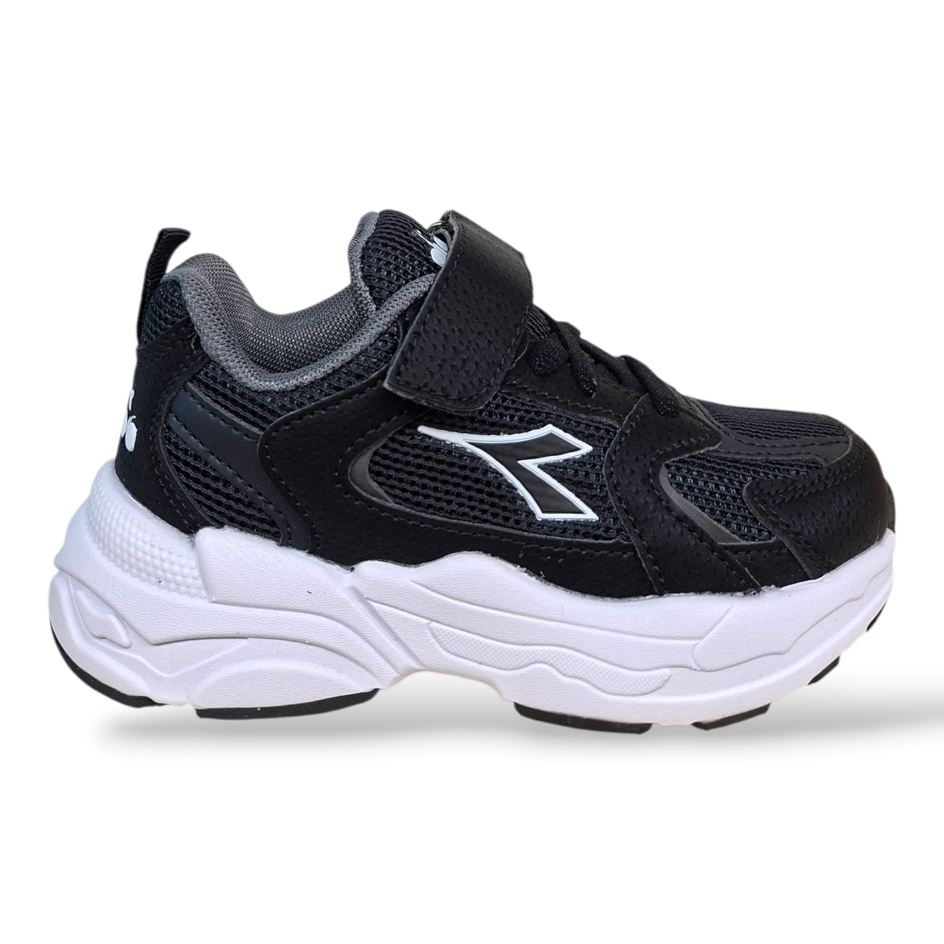 Diadora Alley Sneakers Bambini e Ragazzi Nero Bianco – Lacci Elastici e Velcro | Scarpe Sportive Unisex 28-35 - 6