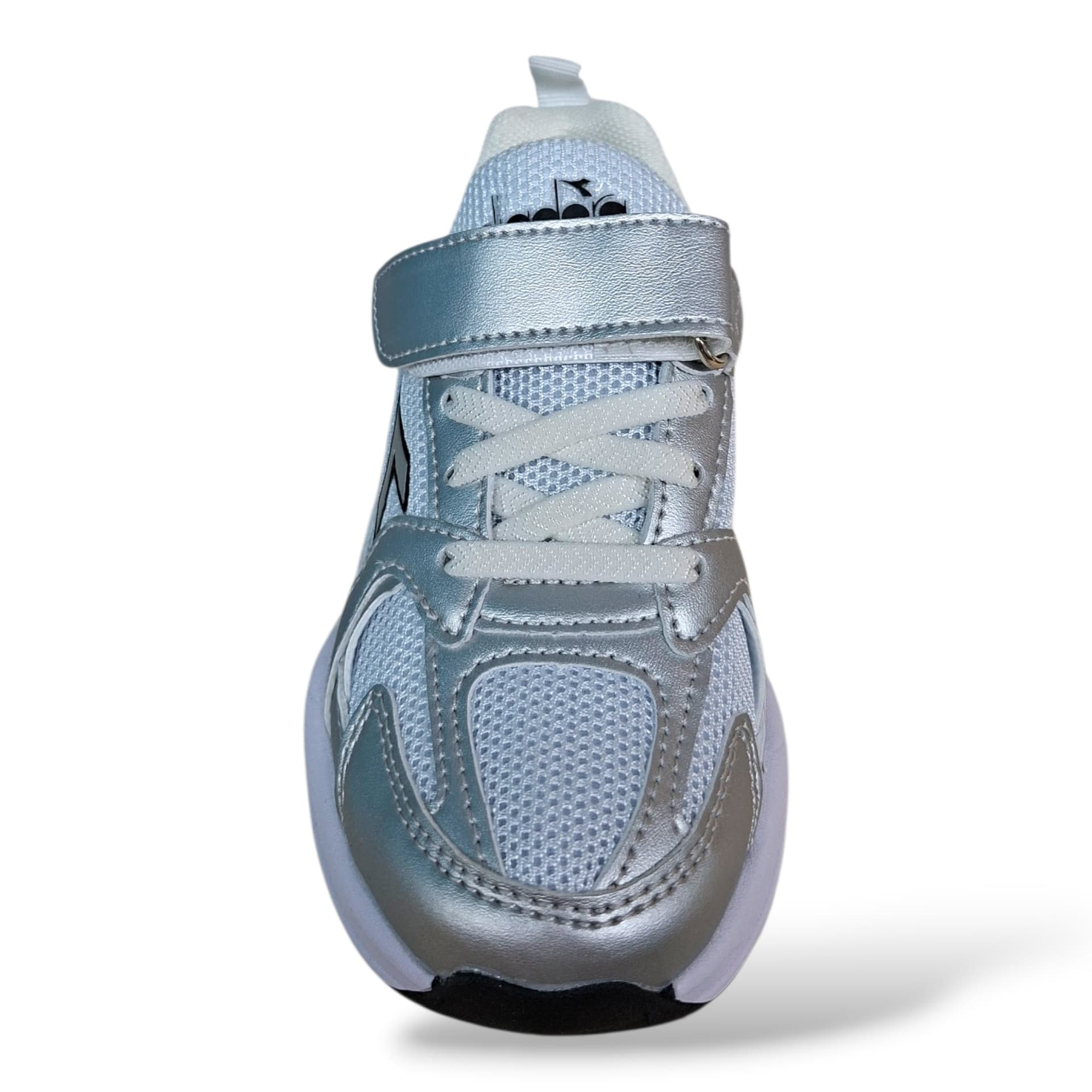 Diadora Alley Sneakers Bambini e Ragazzi Grigio Metal Bianco – Lacci Elastici e Velcro | Scarpe Sportive Unisex 28-35 - 4