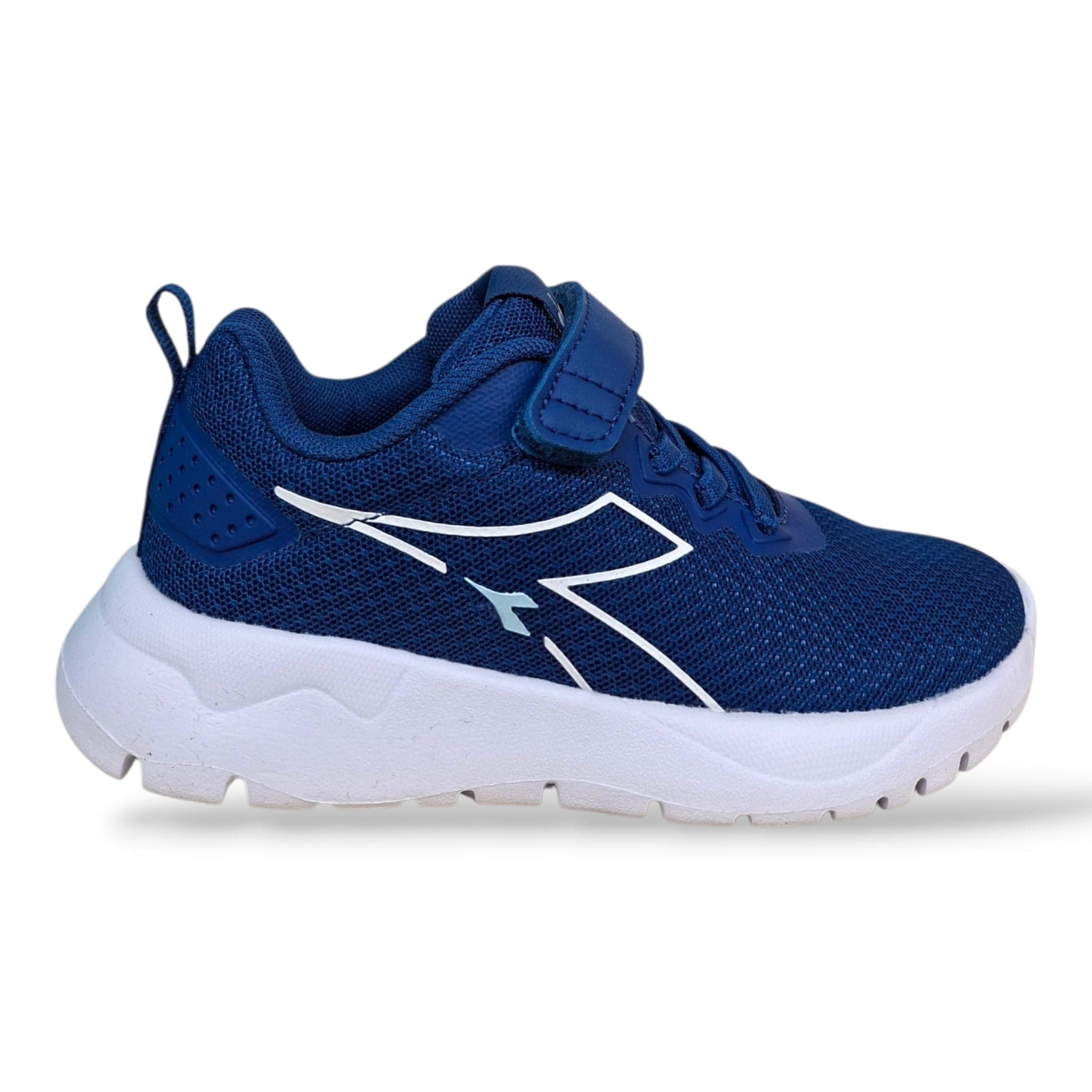 Diadora Evo Run Sneakers Bambini e Ragazzi Blue Bianco – Lacci Elastici e Velcro | Scarpe Sportive Unisex 28-35