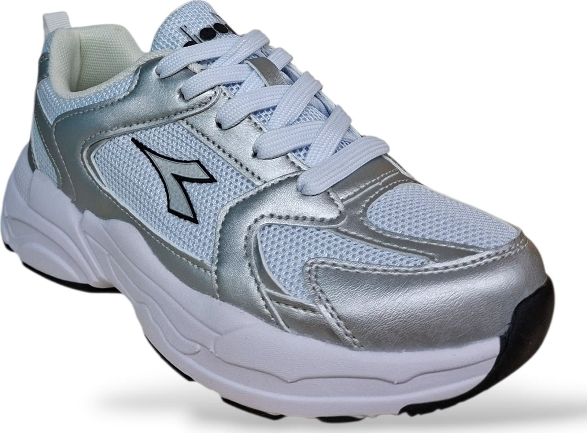 Diadora Alley Sneakers Bambini e Ragazzi Grigio Metal Bianco – Lacci | Scarpe Sportive Unisex Taglie 36-39 - 2