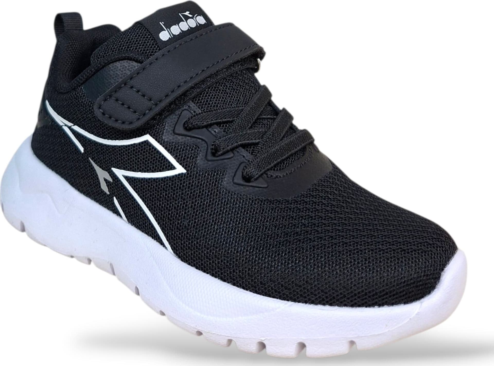Diadora Evo Run Sneakers Bambini e Ragazzi Nero Bianco – Lacci Elastici e Velcro | Scarpe Sportive Unisex - 2