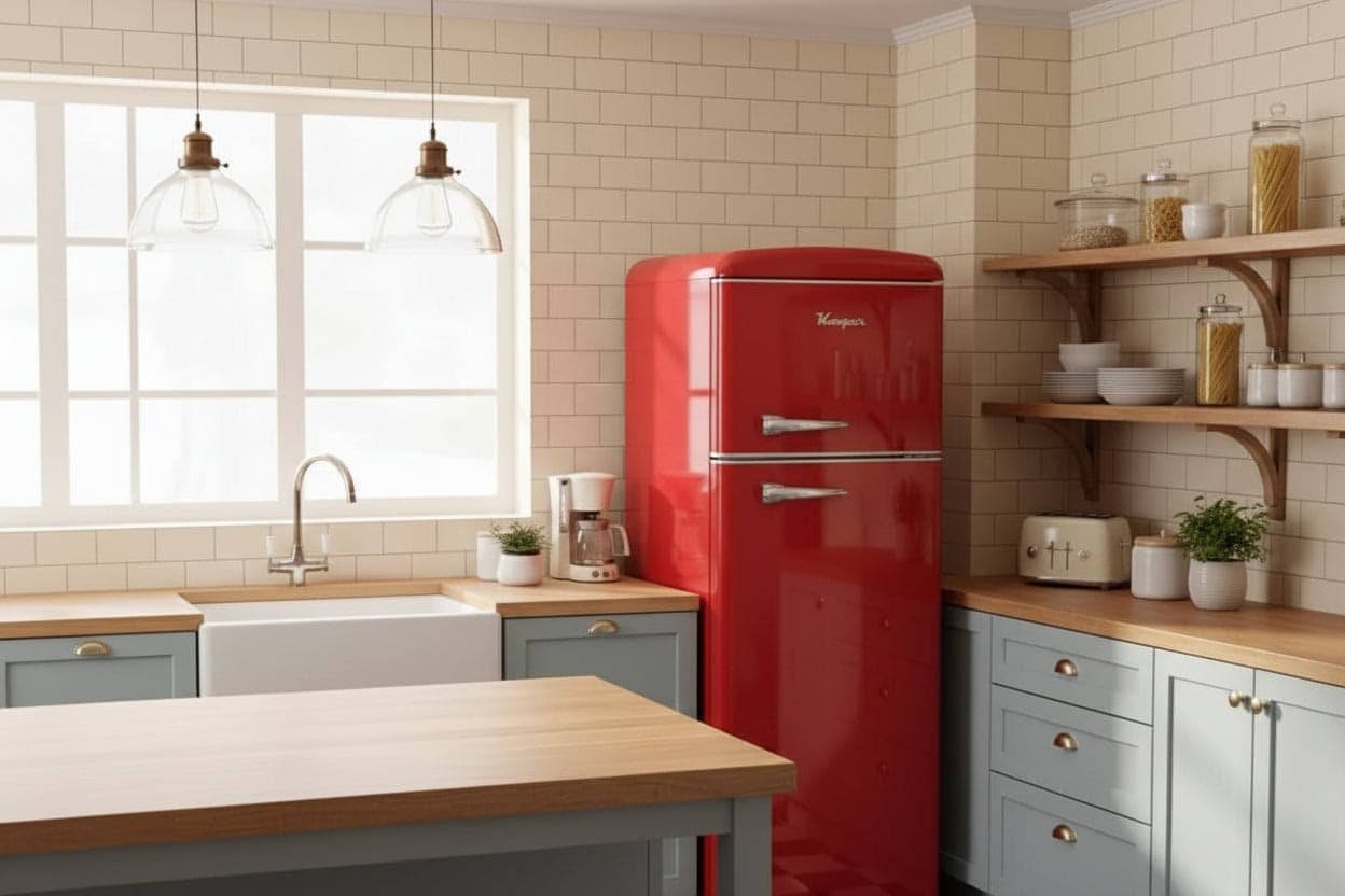 Kooper Frigorifero Doppia Porta Retro' Vintage Rosso - 6