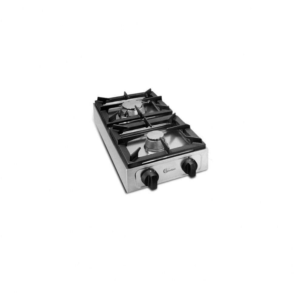 CFParker Cucina Fornello professionale 2 fuochi acciaio inox 18/10 gas valvola sicurezza Made in Italy BIG7002F - 2