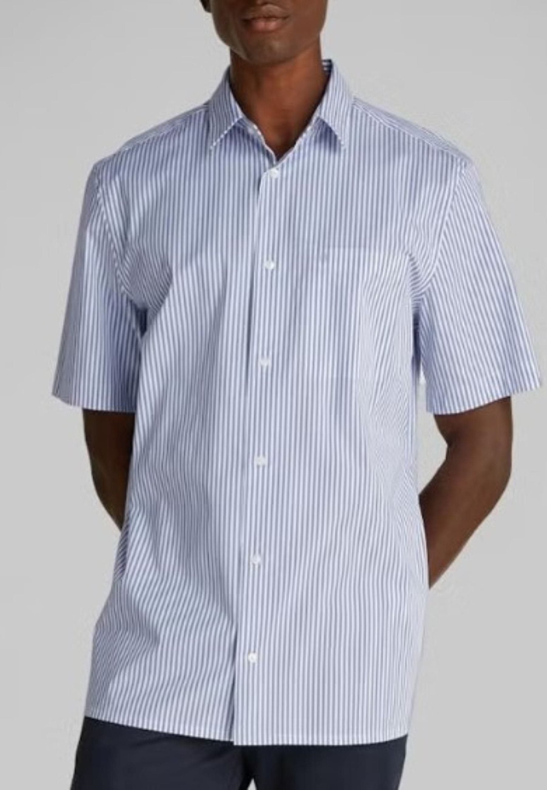 calvin klein  CAMICIA POPLIN STRIPE S/S SHIRT - 2