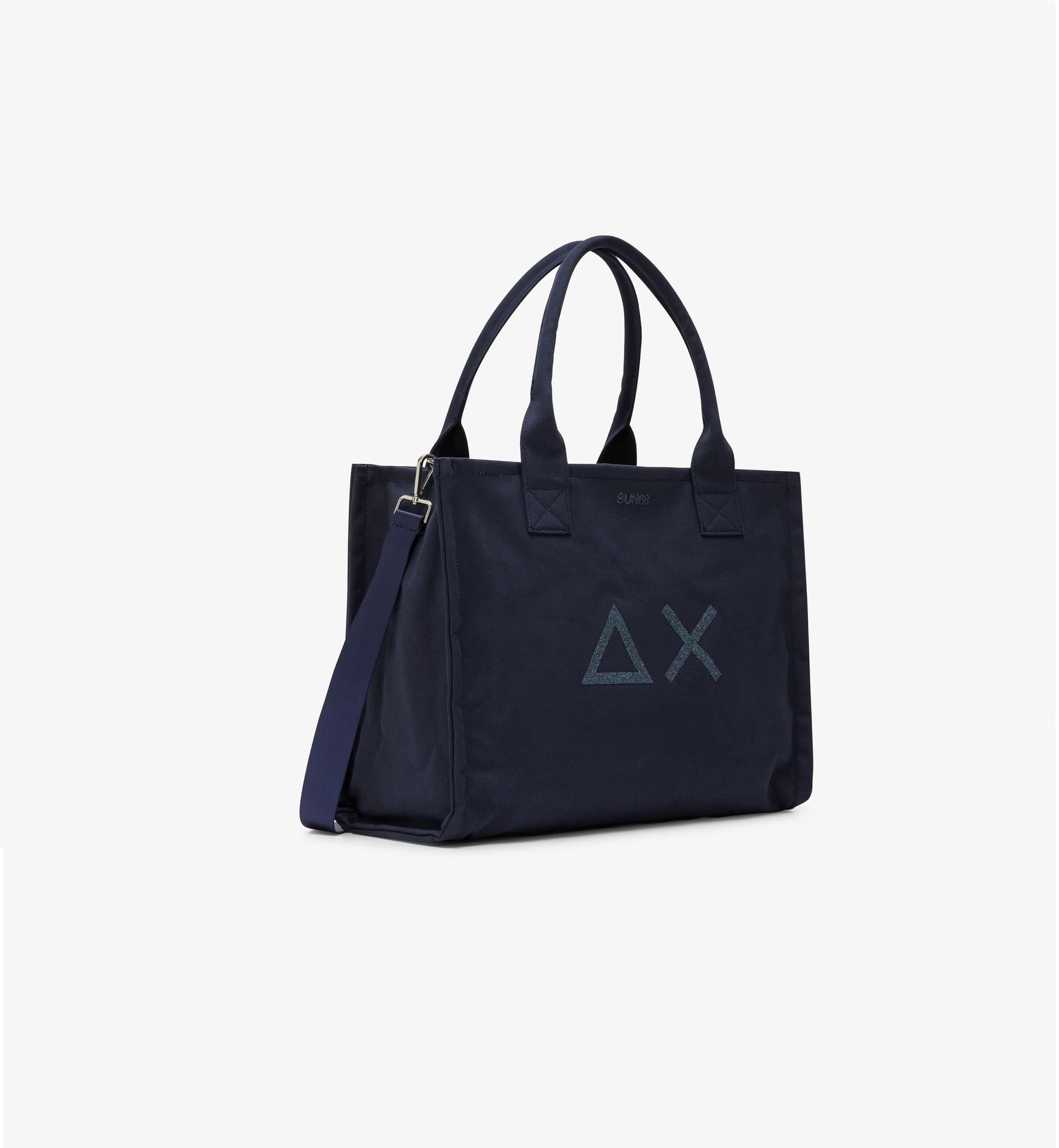 SUN68 Shopping bag Donna  Cali grande in tela di cotone blu navy - 2
