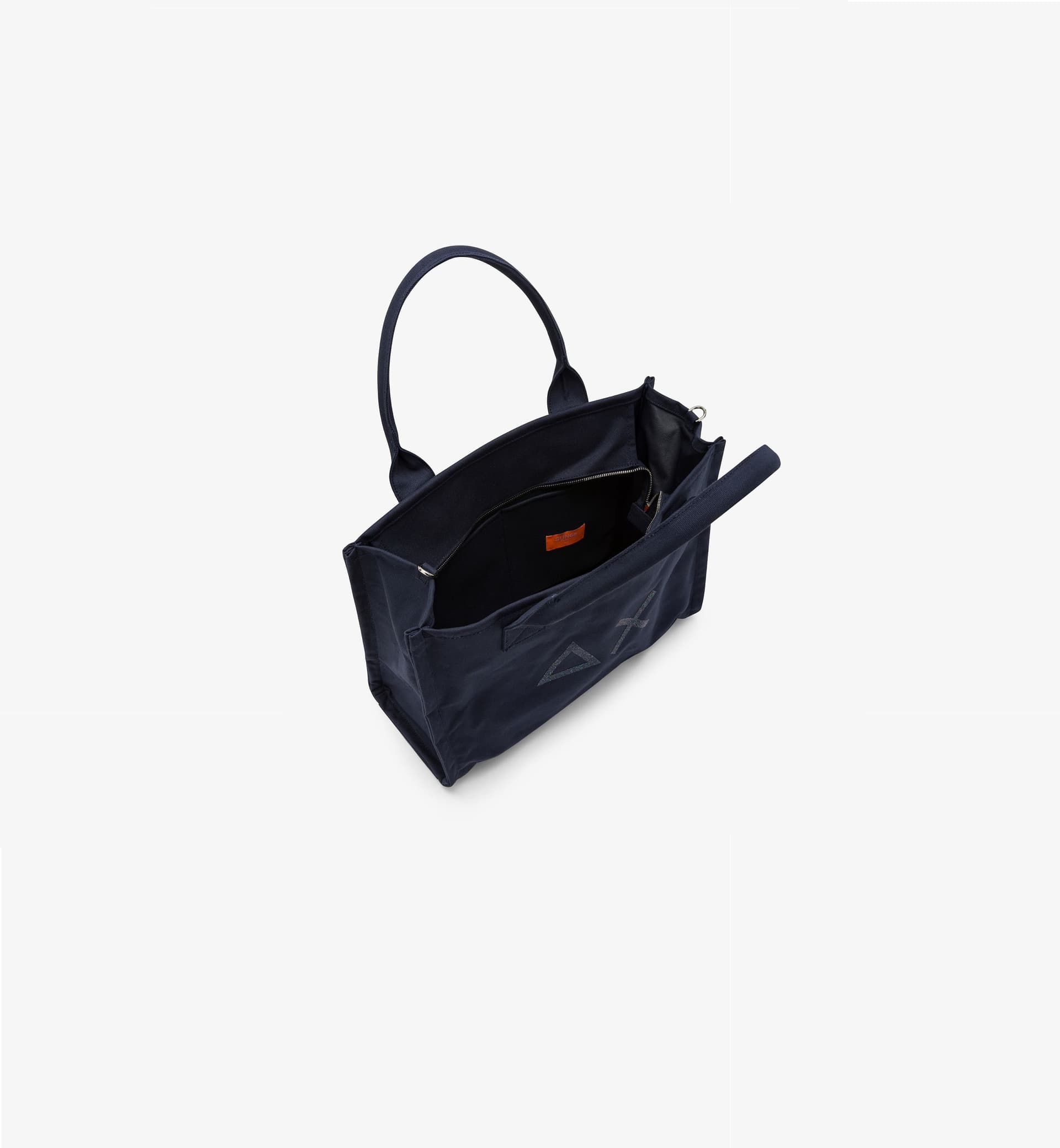 SUN68 Shopping bag Donna  Cali grande in tela di cotone blu navy - 3