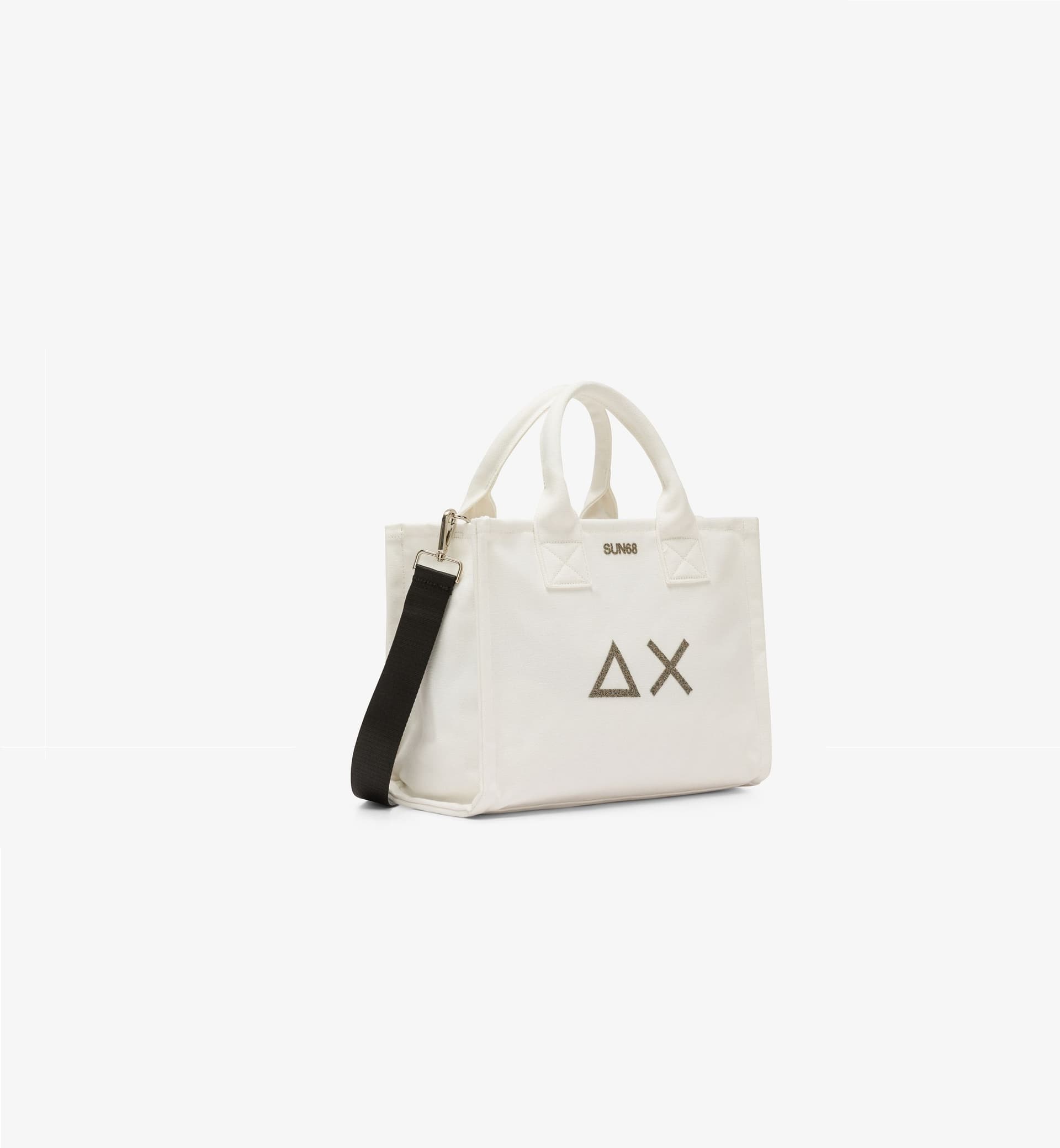 SUN68 Shopping bag Donna  Cali media in tela di cotone bianco panna - 2
