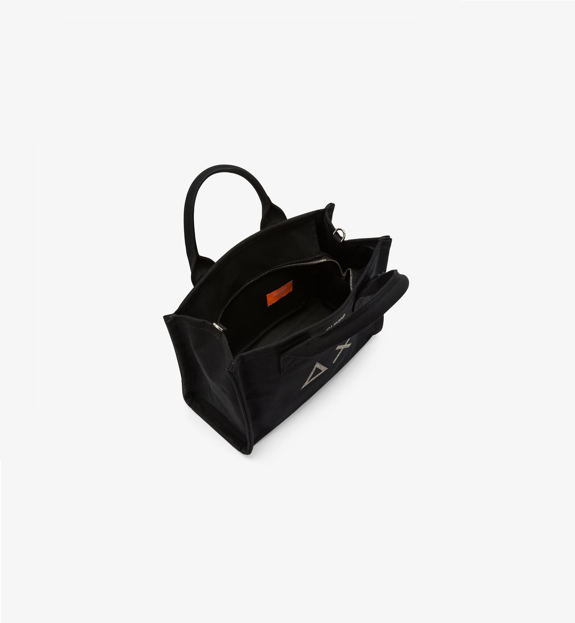 SUN68 Shopping bag Donna  Cali media in tela di cotone nero - 3