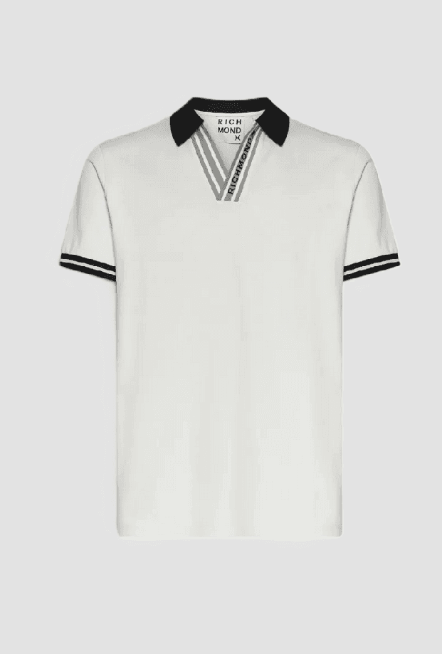 John  Richmond polo senza bottoni uomo bianco