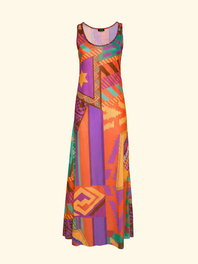 EFFEK vestito lungo donna fantasia